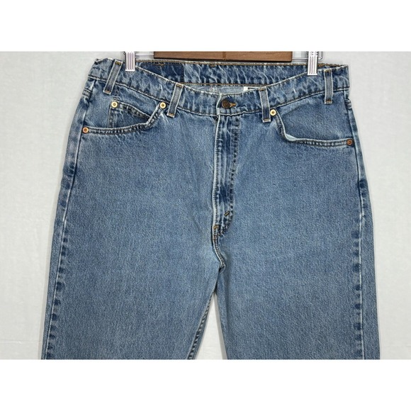 Levi's 505 Straight Leg Jeans Mens Blue Denim Cotton Regular Fit 5-Pocket 35x31 - Picture 3 of 12